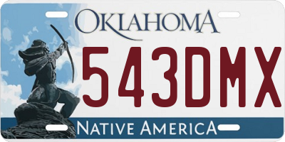 OK license plate 543DMX