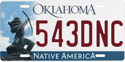 OK license plate 543DNC