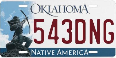 OK license plate 543DNG