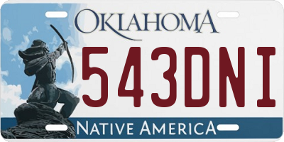 OK license plate 543DNI