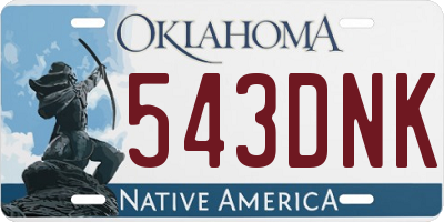 OK license plate 543DNK
