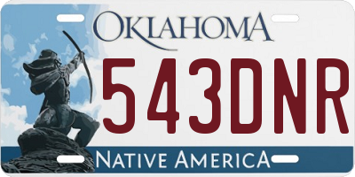 OK license plate 543DNR