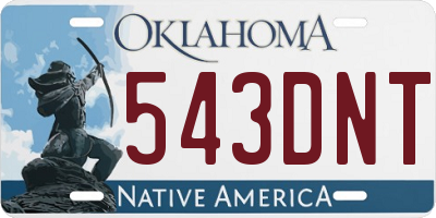 OK license plate 543DNT