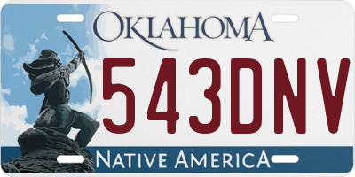 OK license plate 543DNV
