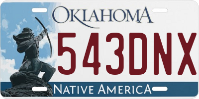 OK license plate 543DNX