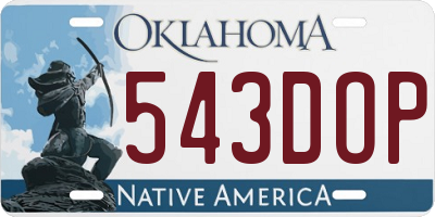 OK license plate 543DOP