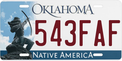 OK license plate 543FAF