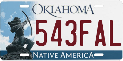 OK license plate 543FAL