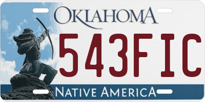 OK license plate 543FIC