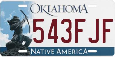 OK license plate 543FJF