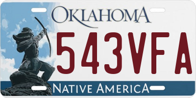 OK license plate 543VFA