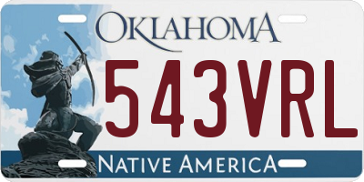OK license plate 543VRL