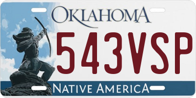 OK license plate 543VSP