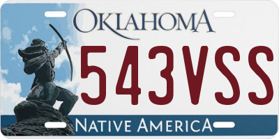 OK license plate 543VSS