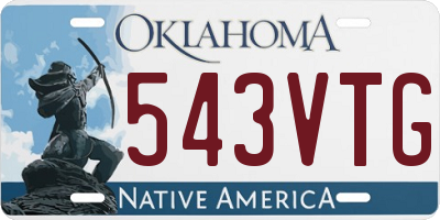 OK license plate 543VTG