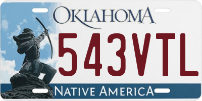 OK license plate 543VTL