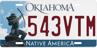 OK license plate 543VTM