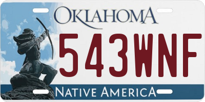 OK license plate 543WNF