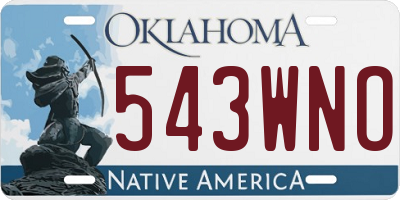 OK license plate 543WNO