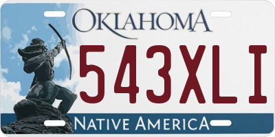 OK license plate 543XLI