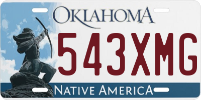 OK license plate 543XMG