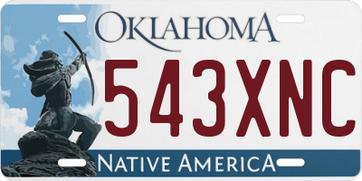 OK license plate 543XNC