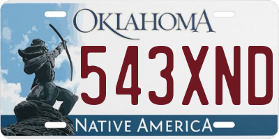 OK license plate 543XND