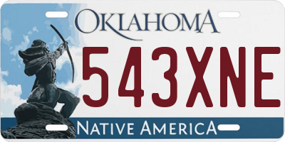 OK license plate 543XNE