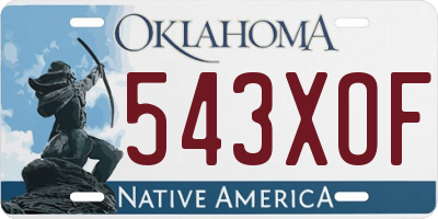 OK license plate 543XOF