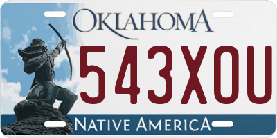 OK license plate 543XOU