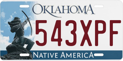 OK license plate 543XPF