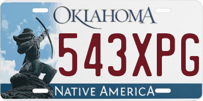 OK license plate 543XPG