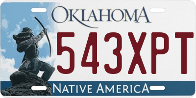 OK license plate 543XPT