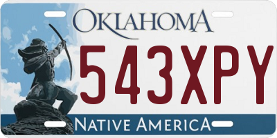 OK license plate 543XPY