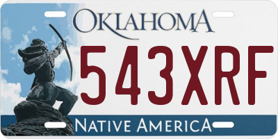 OK license plate 543XRF