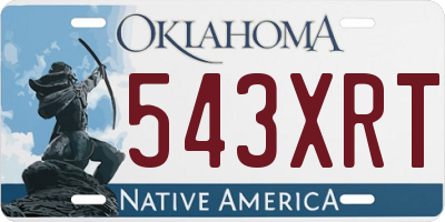 OK license plate 543XRT