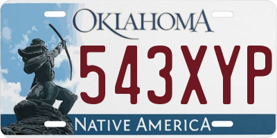 OK license plate 543XYP