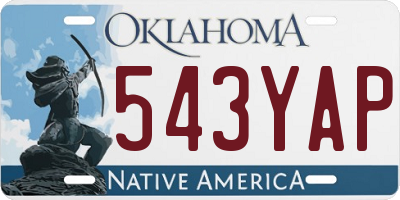 OK license plate 543YAP