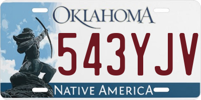OK license plate 543YJV