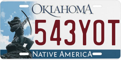OK license plate 543YOT