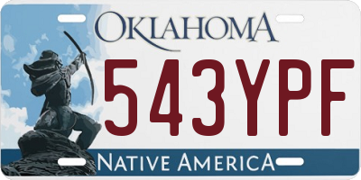 OK license plate 543YPF