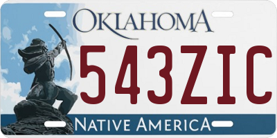 OK license plate 543ZIC