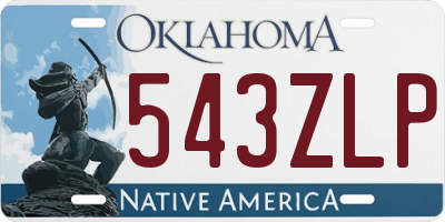 OK license plate 543ZLP