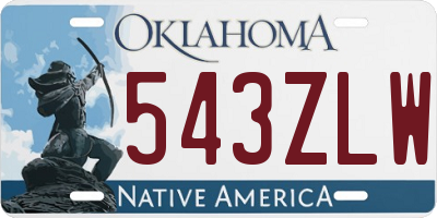OK license plate 543ZLW