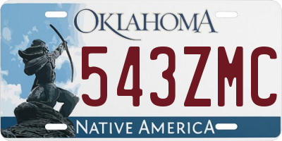 OK license plate 543ZMC