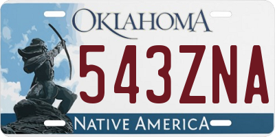 OK license plate 543ZNA