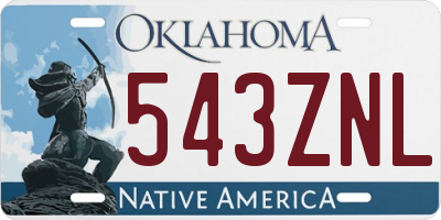 OK license plate 543ZNL