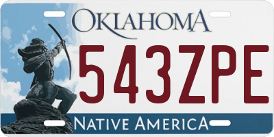 OK license plate 543ZPE