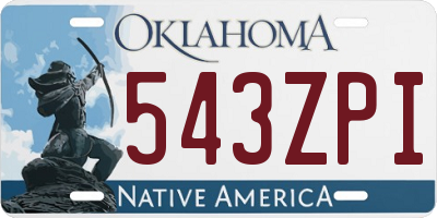 OK license plate 543ZPI