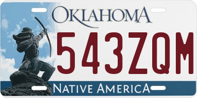 OK license plate 543ZQM